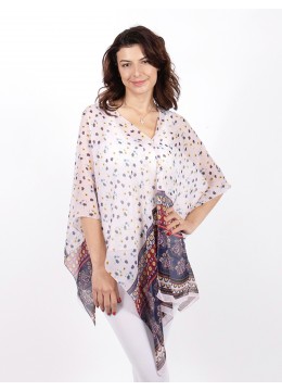 Reversible Pearl Chiffon Top with Floral Print